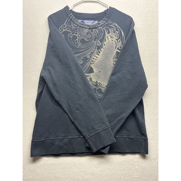 Gap Navy Blue Brindle Sweater Men’s Size Large Crewneck - Picture 2 of 5